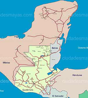 mapa de la ruta maya mapa ruta maya